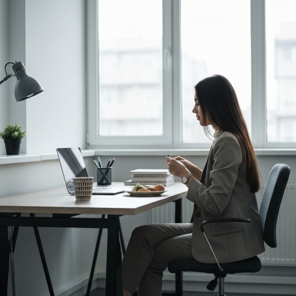 Arbetsplats med matpaus